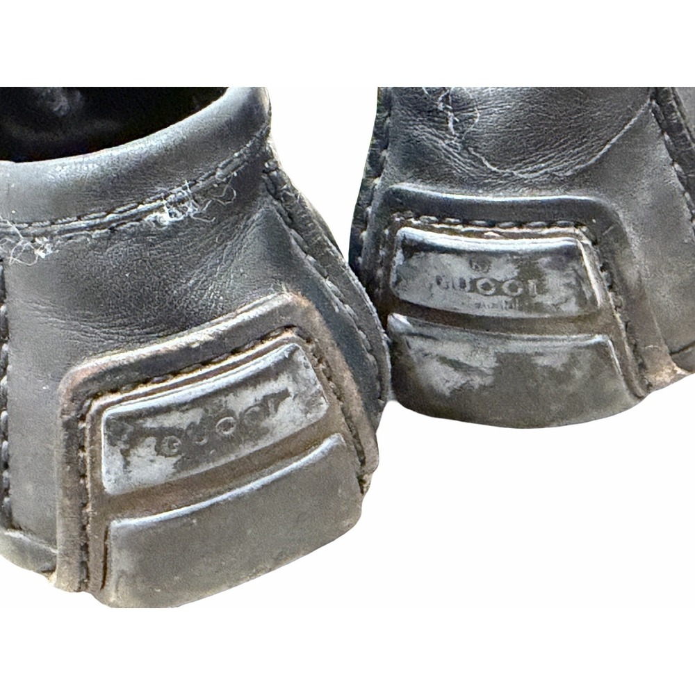 Vintage Mens Gucci Gold Horsebit Buckle Black Leather Driving Loafer 11.5 117708 - Picture 8 of 16